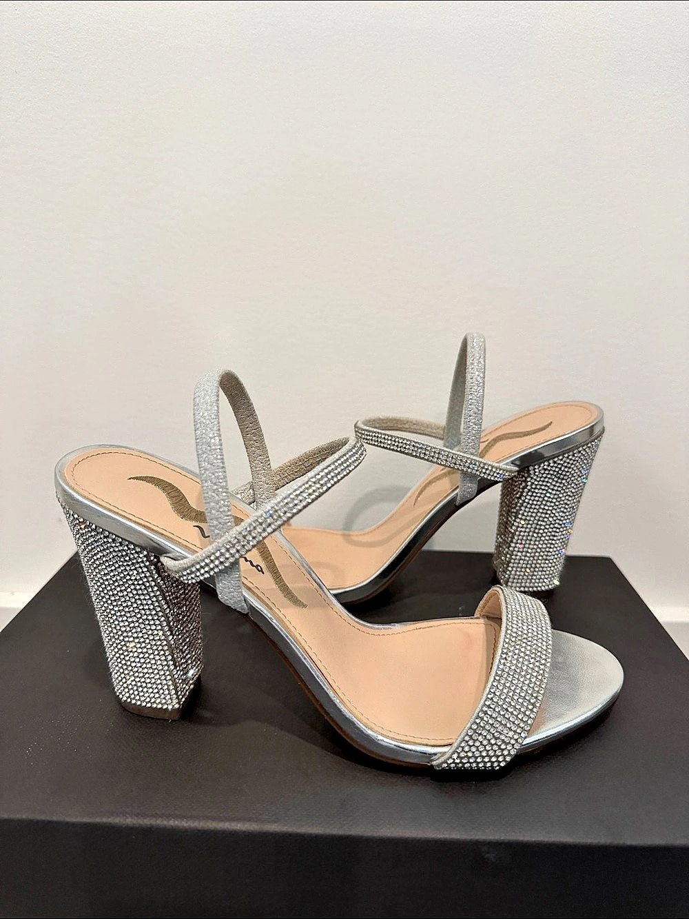 Nina Haviva Rhinestone Strappy Heels in Silver - Bridal